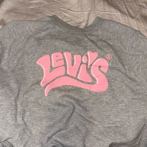 NWOT‎ Levi’s Grey Love Cropped Crewneck - Picture 1 of 1
